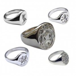 Signet Ring With FAMILY CREST In Sterling Silver
